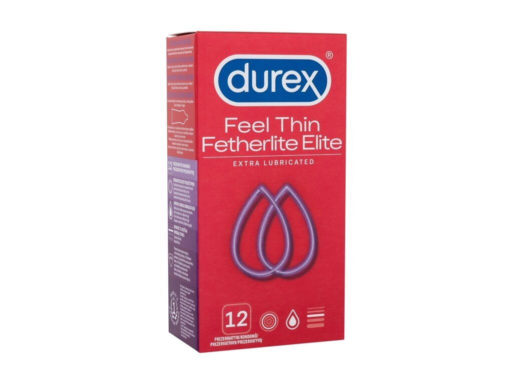 Durex - Feel Thin Extra Lubricated - For Men, 12 pc