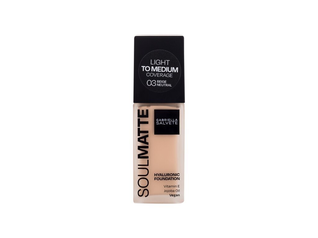 Gabriella Salvete - Soulmatte Hyaluronic Foundation 03 Neutral Beige - For Women, 30 ml