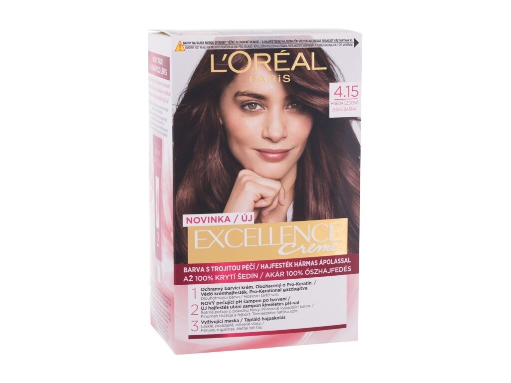 L'Oréal Paris - Excellence Creme Triple Protection 4,15 Frosted Brown - For Women, 48 ml