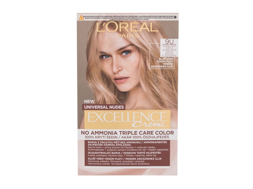 L'Oréal Paris - Excellence Creme Triple Protection 9U Very Light Blond - For Women, 48 ml