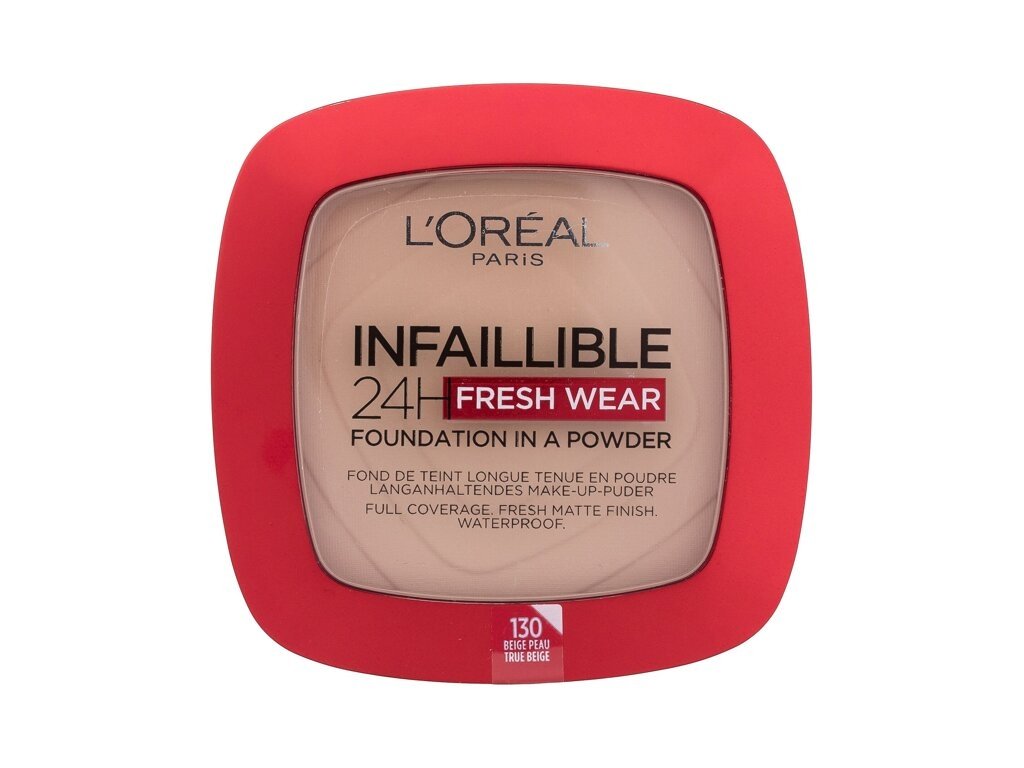 L'Oréal Paris - Infaillible 24H Fresh Wear Foundation In A Powder 130 True Beige - For Women, 9 g