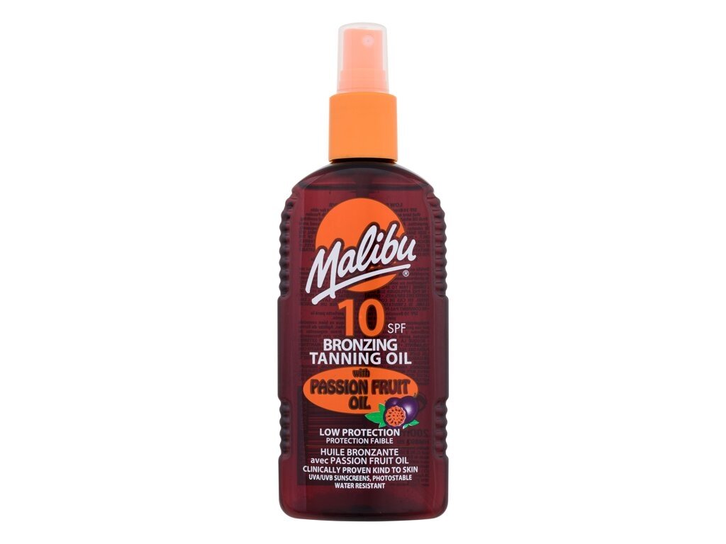 Malibu - Bronzing Tanning Oil Passion Fruit Oil SPF10 - For Women, 200 ml