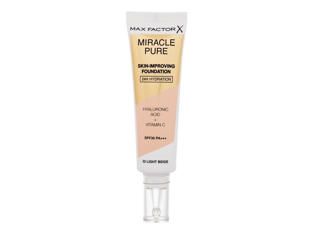 Max Factor - Miracle Pure Skin-Improving Foundation 32 Light Beige SPF30 - For Women, 30 ml