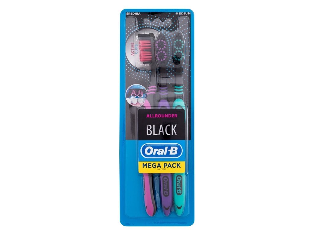 Oral-B - Allrounder Black Medium - Unisex, 3 pc